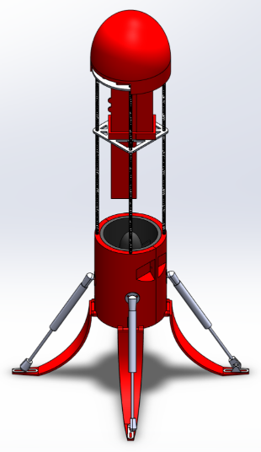 CAD model of the RTLS rocket testbed